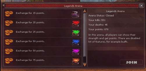 Legends Arena PvP